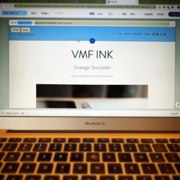 VMF INK webpage on laptop screen